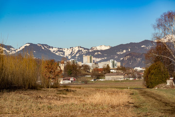 Feldkirch, Landeskrankenhaus in Landschaft