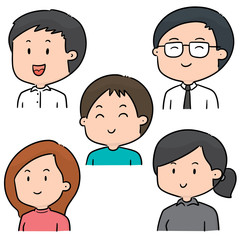 vector set of people