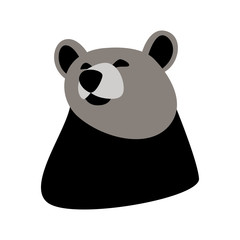 bear face, vector illustration ,  front view,