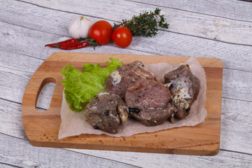 Marinated pork meat ready for coocking