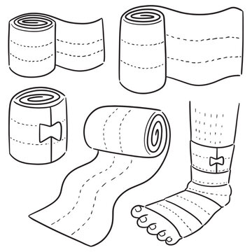 vector set of medical bandage