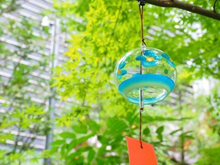 Nihinbashi Tokyo,Japan/Aug 19,2018:scenary of wind chime