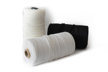 Marine ropes isolated on white