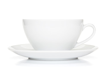 White coffee cup isolated on the white background.