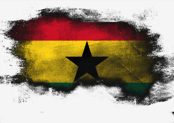 Ghana flag painted with brush