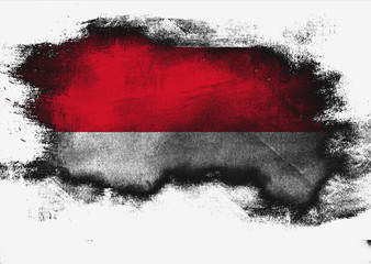 Fototapeta na wymiar Indonesia flag painted with brush
