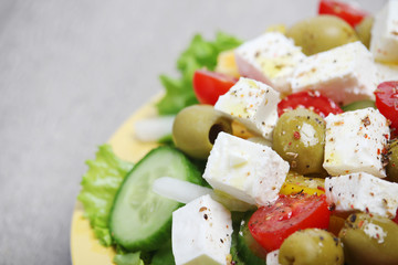 Traditional Greek salad on the plate	