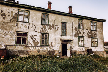 Old apartment house dramatic view