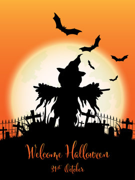 Halloween background with Welcome Halloween text.