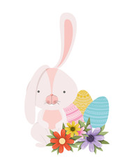 easter rabbit with egg isolated icon