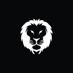Lion head logo design template. Awesome black lion head logo. A lion head logotype.