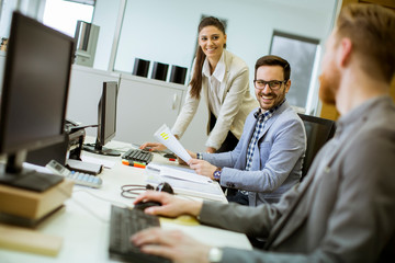 Young people working in the office