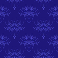 Seamless pattern in vintage style on a dark background.