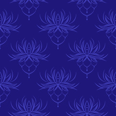 Seamless pattern in vintage style on a dark background.