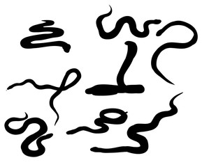 set of snake silhouettes, collection