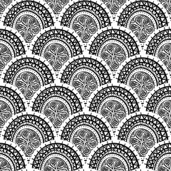 black and white round pattern