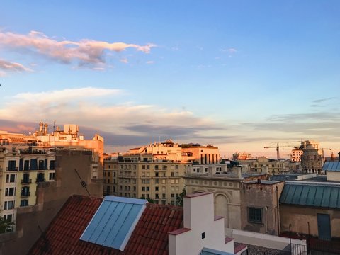 Sunset in Barcelona from the roof of House Balto