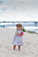 Little girl on the beach