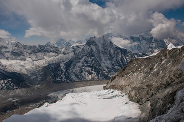 Island peak Nepal. Himalayas. Climbing to the top of Ailen Peak 6189 m.