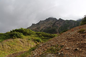 Mountain Vachkazhtsy in the caldera of the extinct Vachkazhets volcano on the Kamchatka Peninsula, Russia.