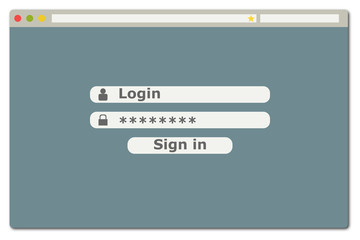 Web browser with log in page