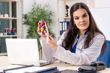 Female doctor cardiologist working in the clinic 