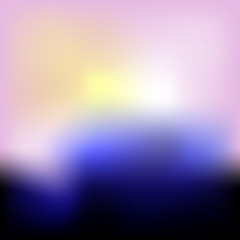 Obraz premium Editable illustration of high misty clouds in a blue and orange sky made with a gradient mesh.