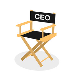 Free, empty and vacant chair for CEO and chief executive officer - furniture for director and leading manager of company, firm and business. Vector illustration.