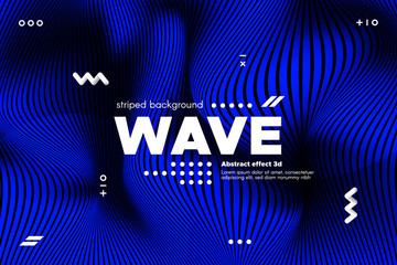 Abstract Wavy Lines with 3d Effect.