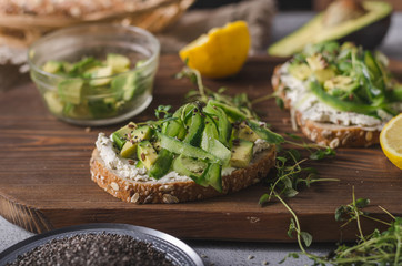 Homemade healthy avocado cheeese bread