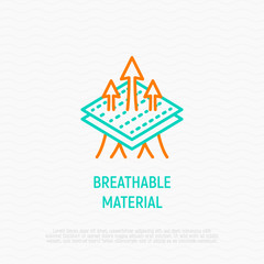 Breathable material thin line icon. Modern vector illustration.