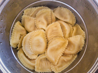 Pot full of freshly boiled pasta