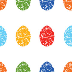Fototapeta na wymiar Seamless pattern of decorative easter eggs