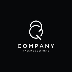 A  letter q & r logo design template. Awesome a letter q r logo. A letter q & r lineart logotype.