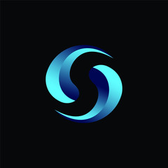 Double water logo design template. Awesome a double water with letter s logo. A double water with letter s logotype.