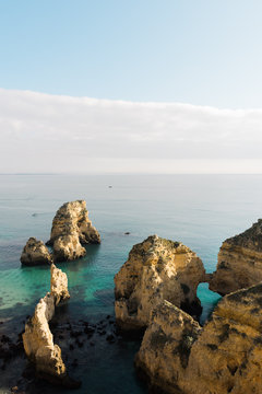 The rock formations of Ponta da Piedade, Lagos, Algarve, Portugal