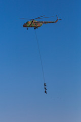 Russian special forces despatch from the helicopter