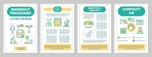 Workout programs brochure template layout