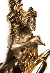 golden mermaid sculpture