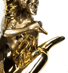golden mermaid sculpture