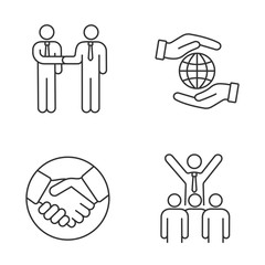 Business ethics linear icons set