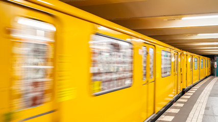 subway train rides station European city