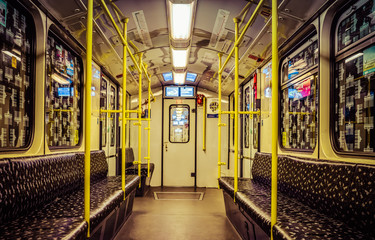 subway train rides station European city