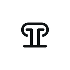 Legal law logo design template. Awesome a letter t & p with legal law    logo. A letter t p with legal law lineart logotype.