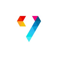 v letter colorful triangle logo vector icon