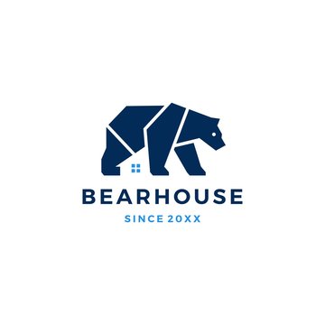 bear house logo vector icon illustration