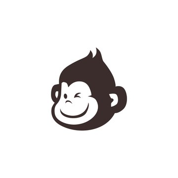 little monkey chimp logo vector icon illustration