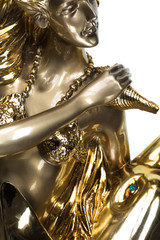 golden mermaid sculpture