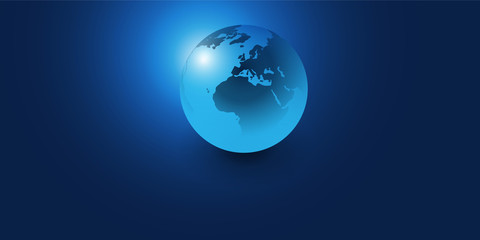 Earth Globe Design - Global Business, Technology, Globalisation Concept, Vector Template 