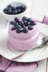 Blueberry yogurt with fresh berries